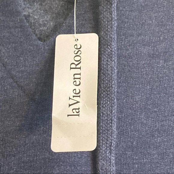 LA VIE EN ROSE Sz L La Vie En Lounge Kangaroo Pocket Hooded Long Tunic NEW - Picture 4 of 14